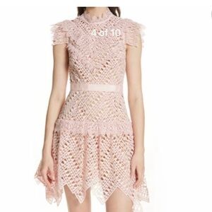 Self Portrait pink lace mini dress US 2 NWT